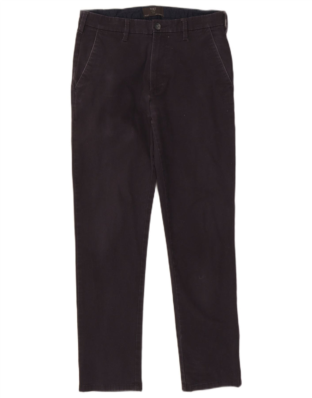 Marks & Spencer Herre Slim Chino Bukser W30 L29 Marineblå Bomuld