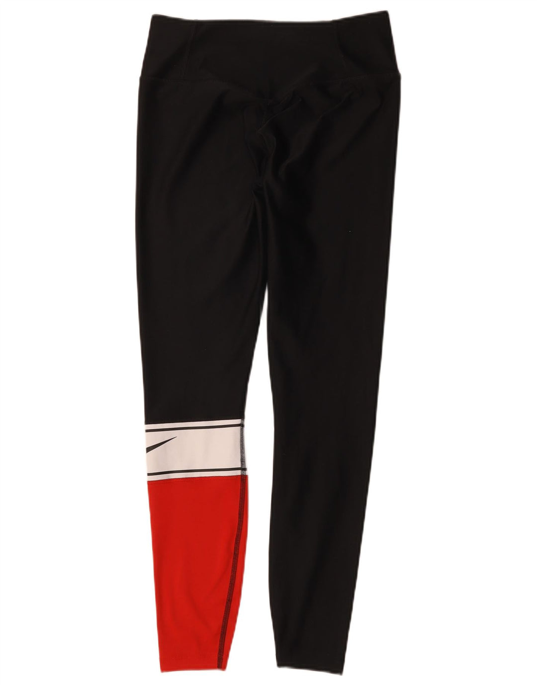 Nike Dame Grafiske Leggings UK 10 Small Black Colourblock Polyester