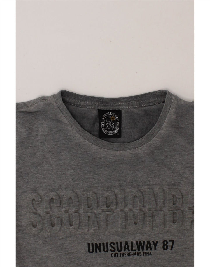SCORPION BAY Boys Graphic T-Shirt Top 9-10 Years Medium Grey Cotton Vintage Scorpion Bay and Second-Hand Scorpion Bay from Messina Hembry 