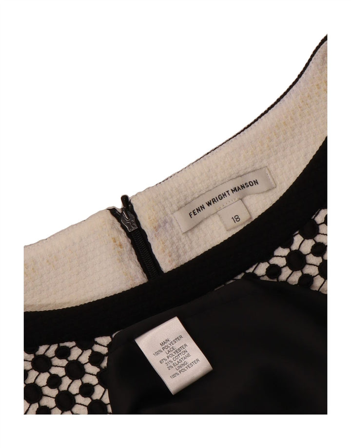 FENN WRIGHT MANSON Womens Sheath Dress UK 18 XL Black Polyester Vintage Fenn Wright Manson and Second-Hand Fenn Wright Manson from Messina Hembry 