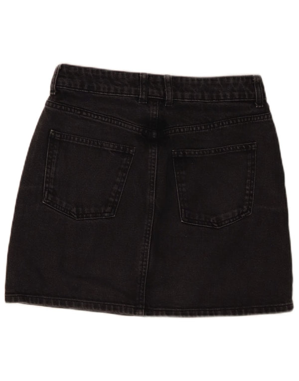 TOPSHOP Dame denimnederdel UK 10 Small W26 Black Bomuld