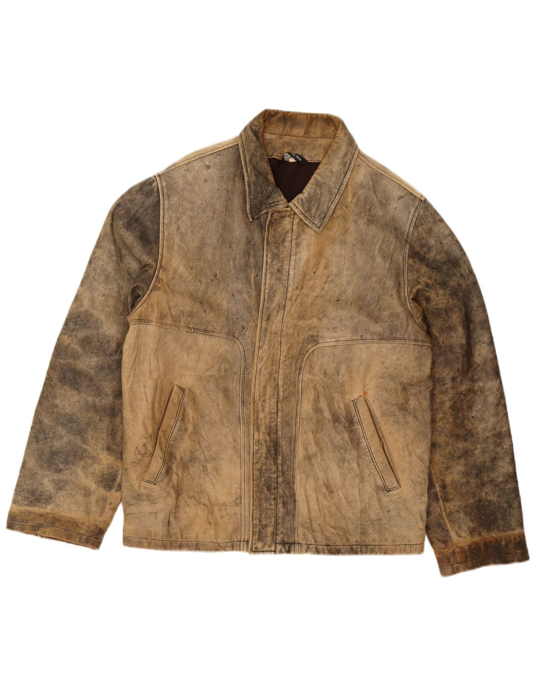 Desi Herre Læderjakke UK 38 Medium Brun Læder