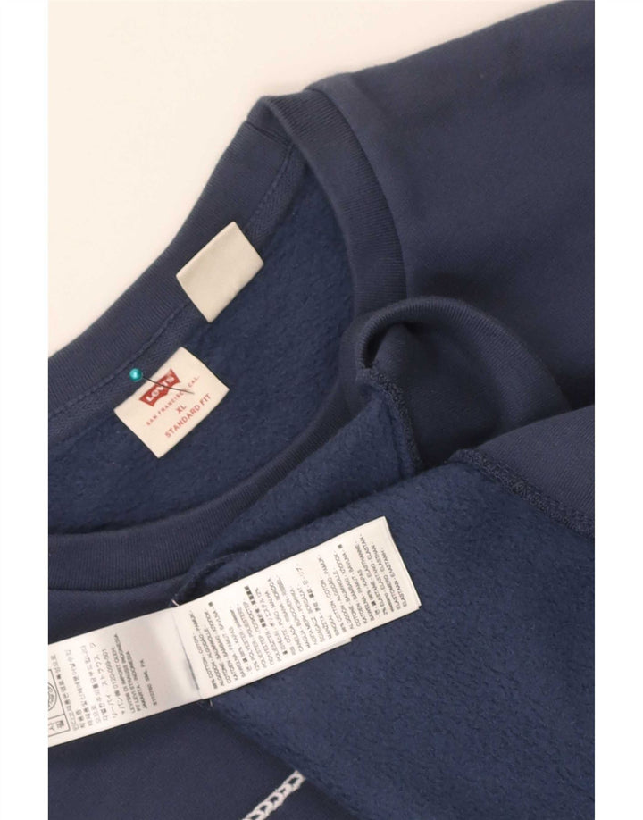 Levi's Herre Graphic Standard Fit Sweatshirt Jumper XL Navy Blå Bomuld