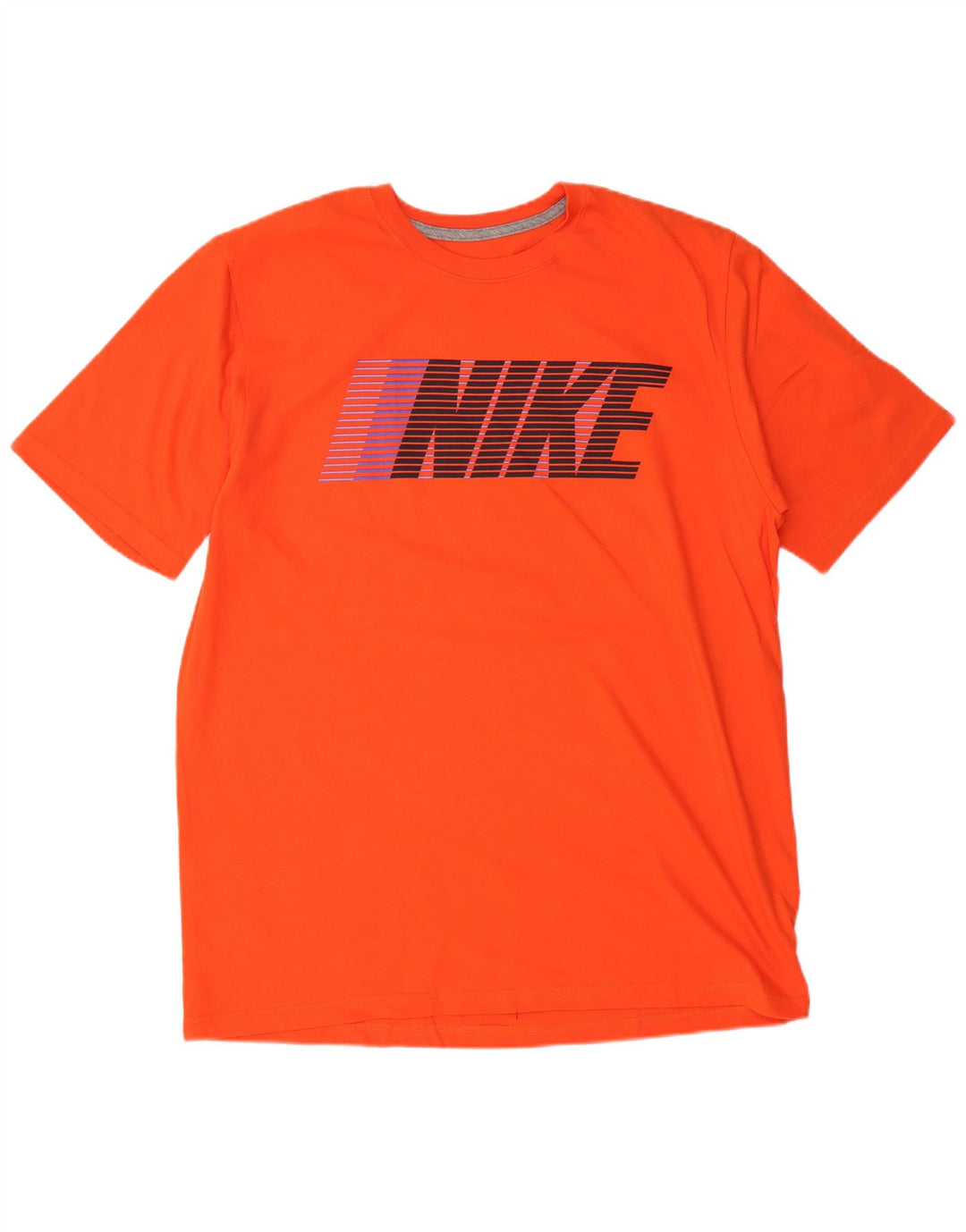 NIKE Herre Regular Fit grafisk T-shirt Top XL Orange Bomuld