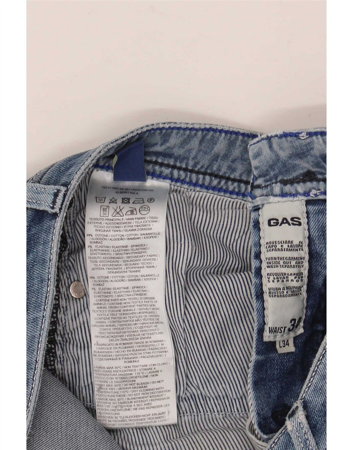 Gas Straight Jeans til mænd W34 L34 Blå Bomuld