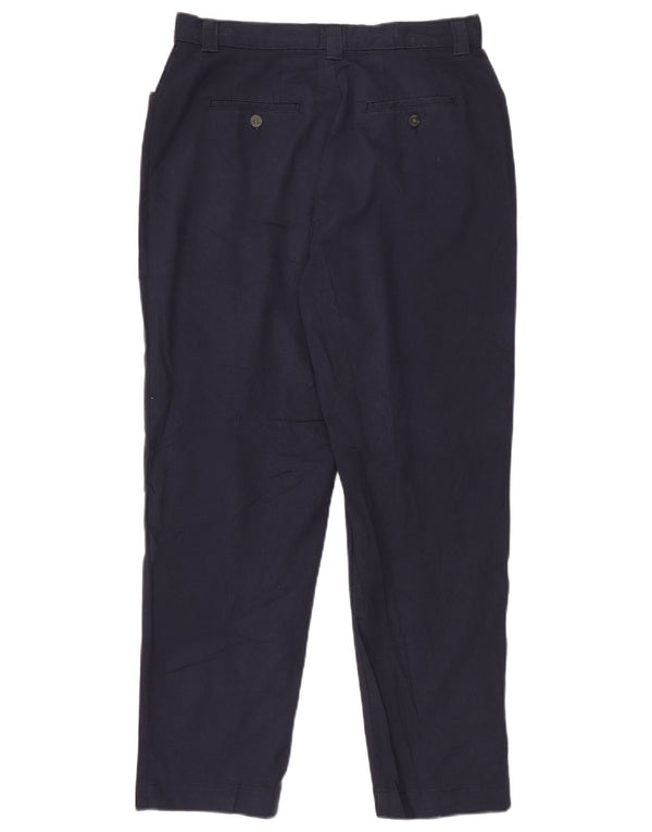 Lee Womens Tapered Casual Trousers US 12 Large W30 L29 Navy Blue Cotton
