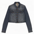 Topshop Dame Crop Denim Jacket UK 12 Medium Blue Cotton