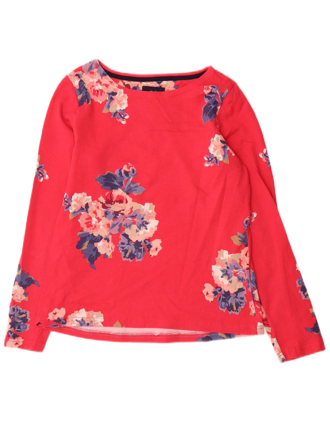 Joules Dame Top Langærmet UK 10 Small Pink Floral Bomuld