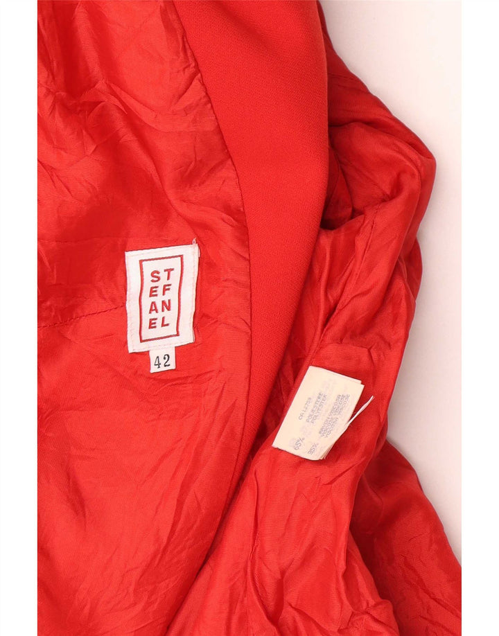 Stefanel Dame 4-knaps blazerjakke IT 42 Medium Rød Polyester