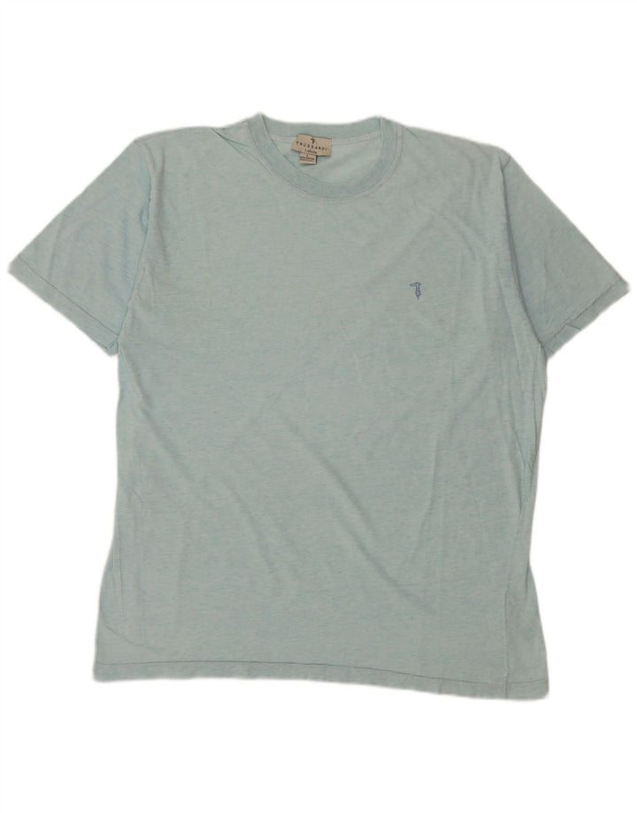 Trussardi Herre T-Shirt Top Stor Blå Bomuld