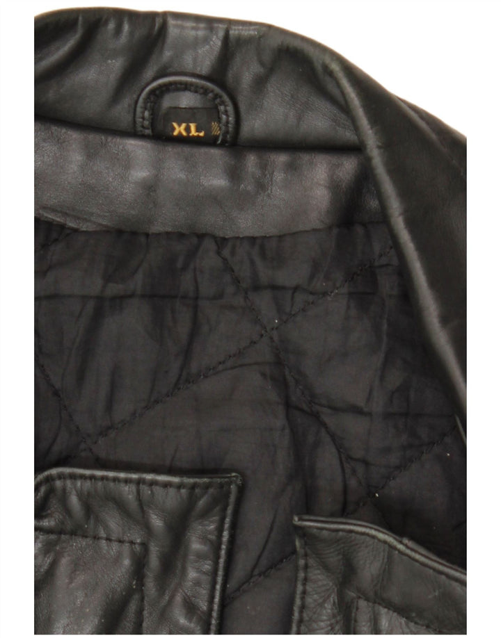 Vintage Herre Military Læderjakke UK 42 XL Sort