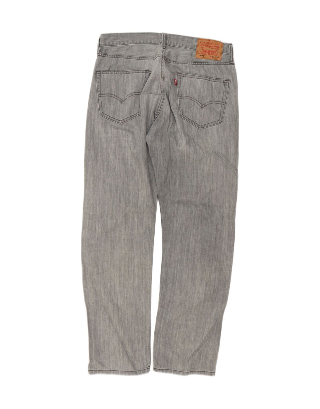 Levi's Herre 505 Straight Jeans W33 L30 Grå Bomuld