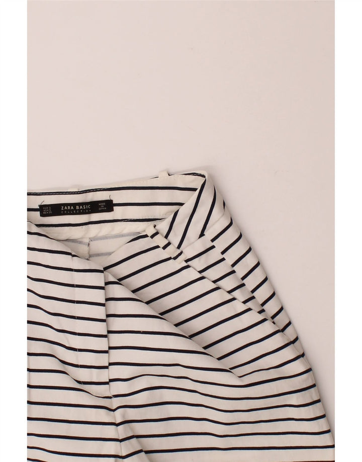 ZARA Womens Chino Shorts Small W28 White Pinstripe Vintage Zara and Second-Hand Zara from Messina Hembry 