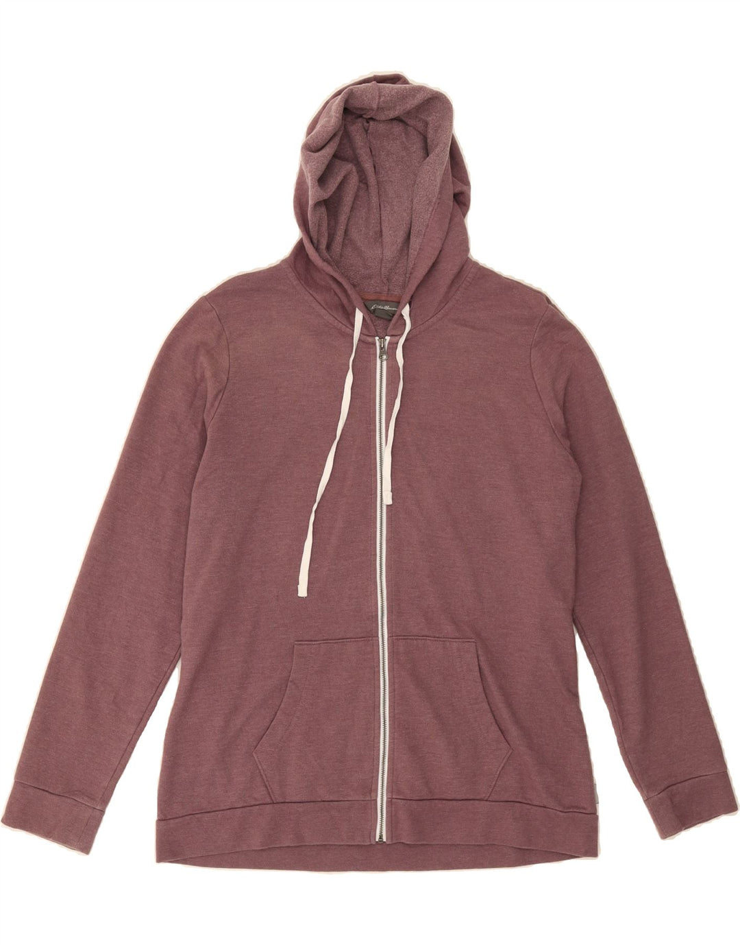 EDDIE BAUER Womens Zip Hoodie Sweater UK 14 Medium Maroon Cotton Vintage Eddie Bauer and Second-Hand Eddie Bauer from Messina Hembry 