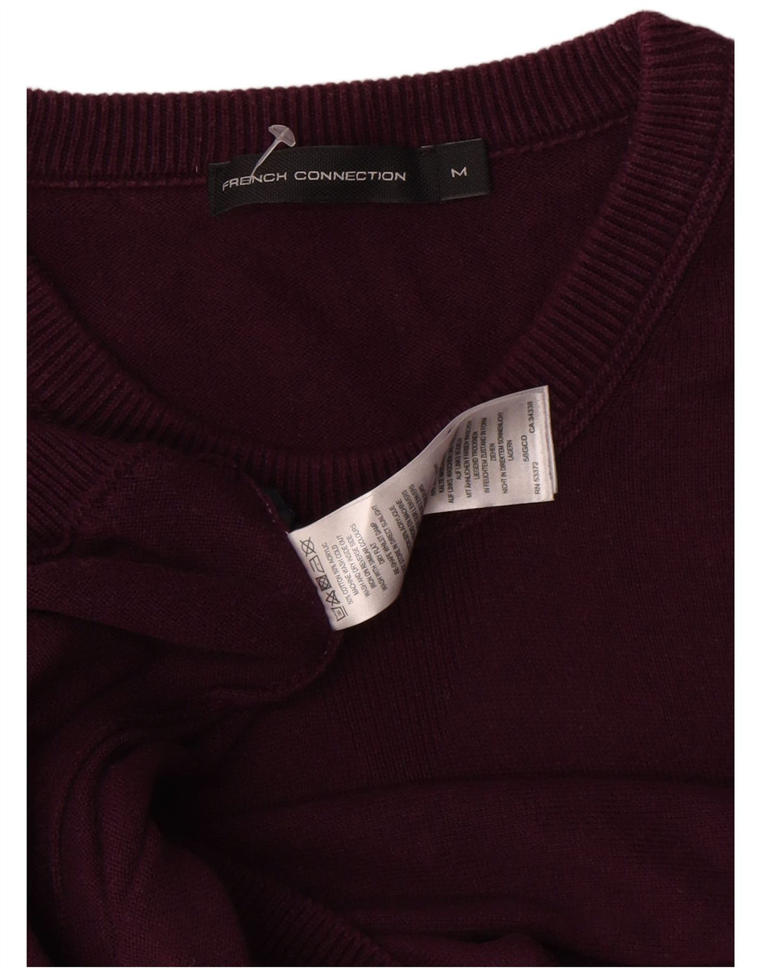 French Connection Herre Crew Neck Jumper Sweater Medium Bourgogne bomuld