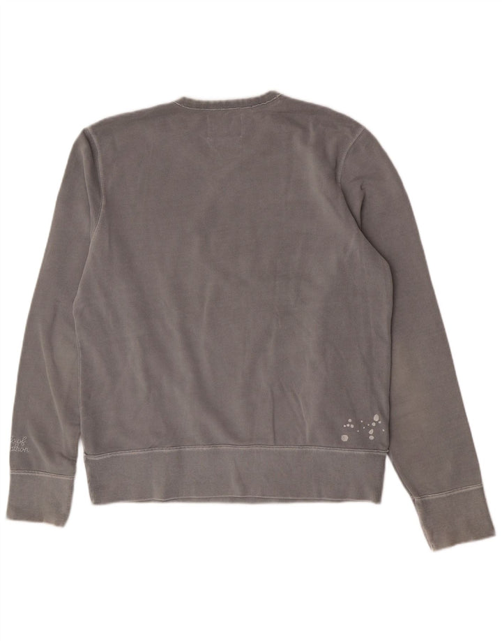 Zara Herre Grafisk Sweatshirt Jumper Stor Grå Bomuld