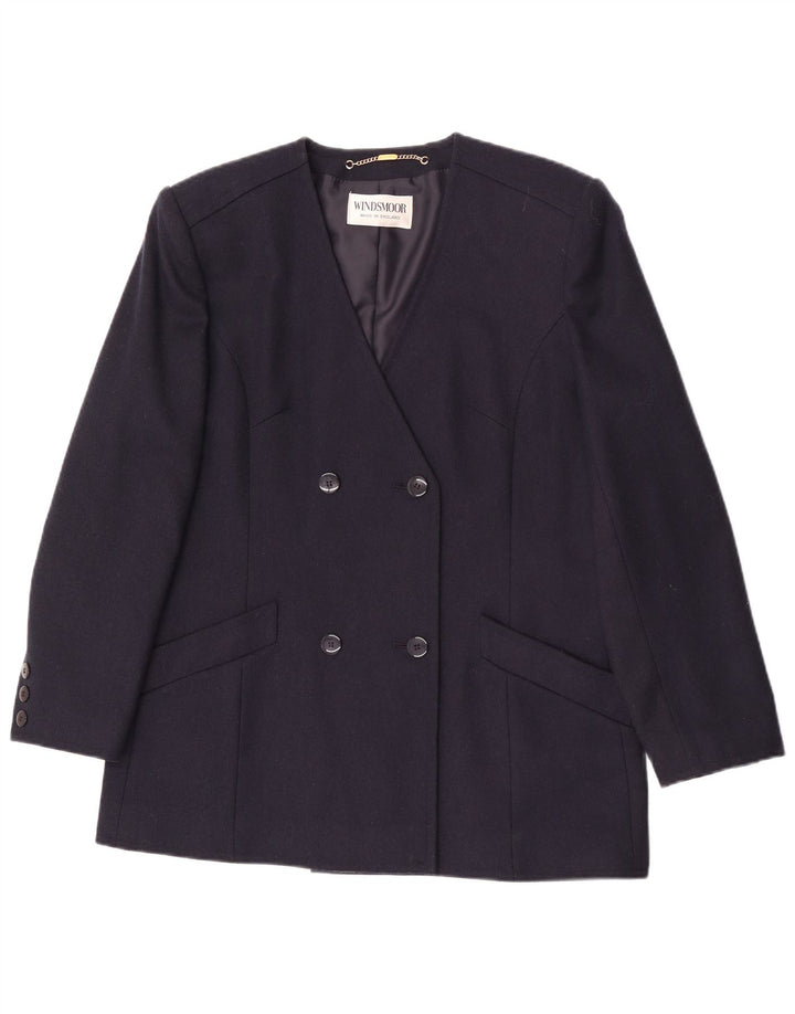 Windsmoor Dame Dobbeltradet Blazer Jacket UK 16 Large Navy Blue