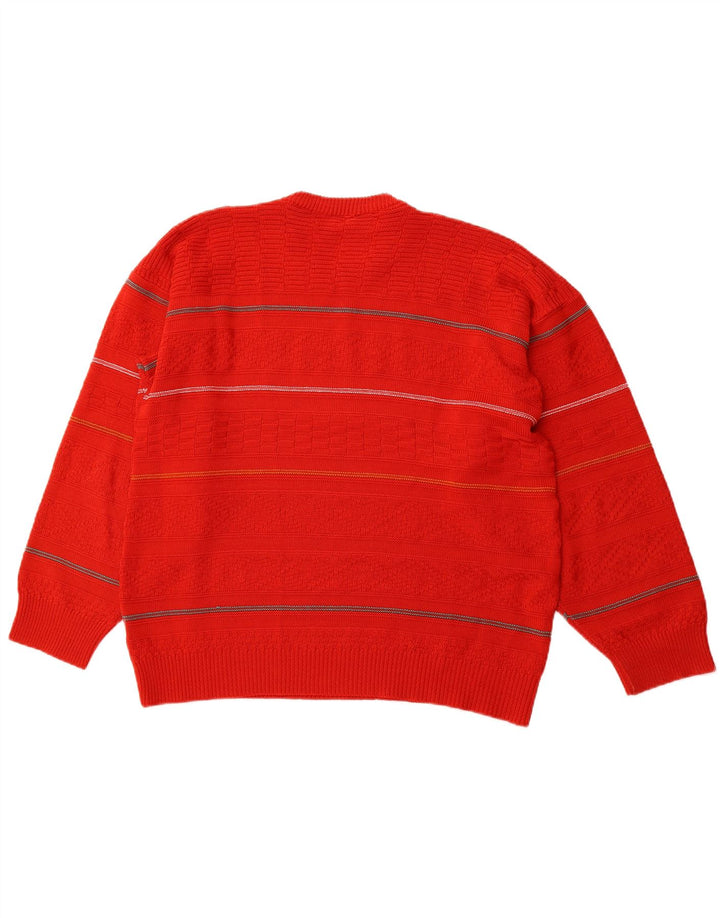 GUCCI Herre sweater med rund hals, mellemrød stribet