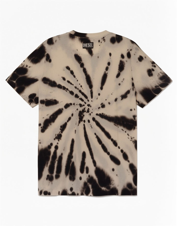 Diesel Herre kortærmet grafisk T-shirt Top Lille flerfarvet Tie Dye
