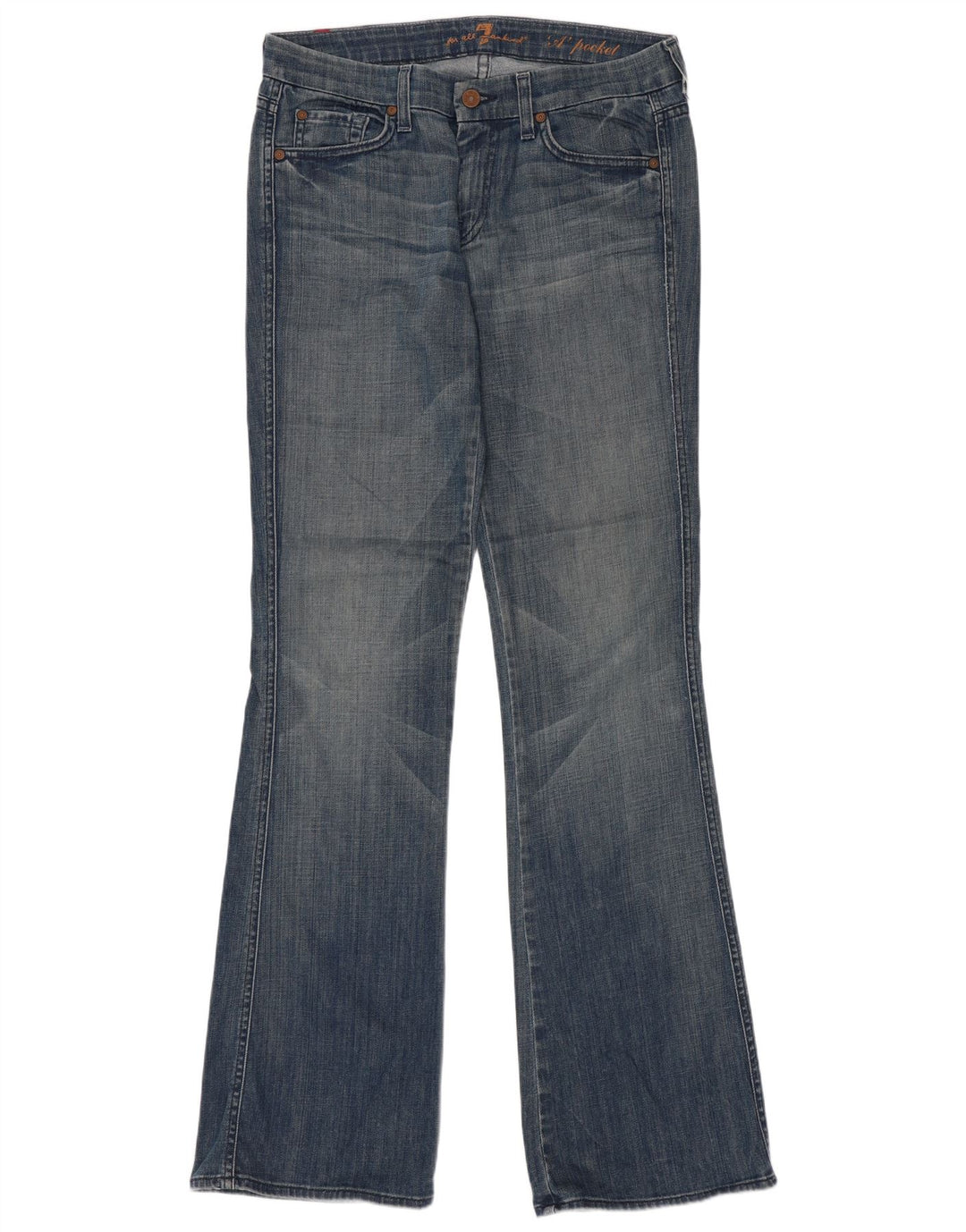 7 For All Mankind Kvinder Flared Jeans W32 L34 Blå Bomuld