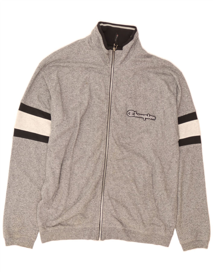 CHAMPION Mens Tracksuit Top Jacket XL Grey Colourblock Cotton Vintage Champion and Second-Hand Champion from Messina Hembry 