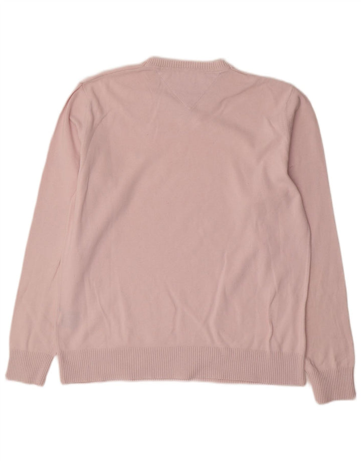 Tommy Hilfiger Herre V-hals sweater Medium Pink Bomuld
