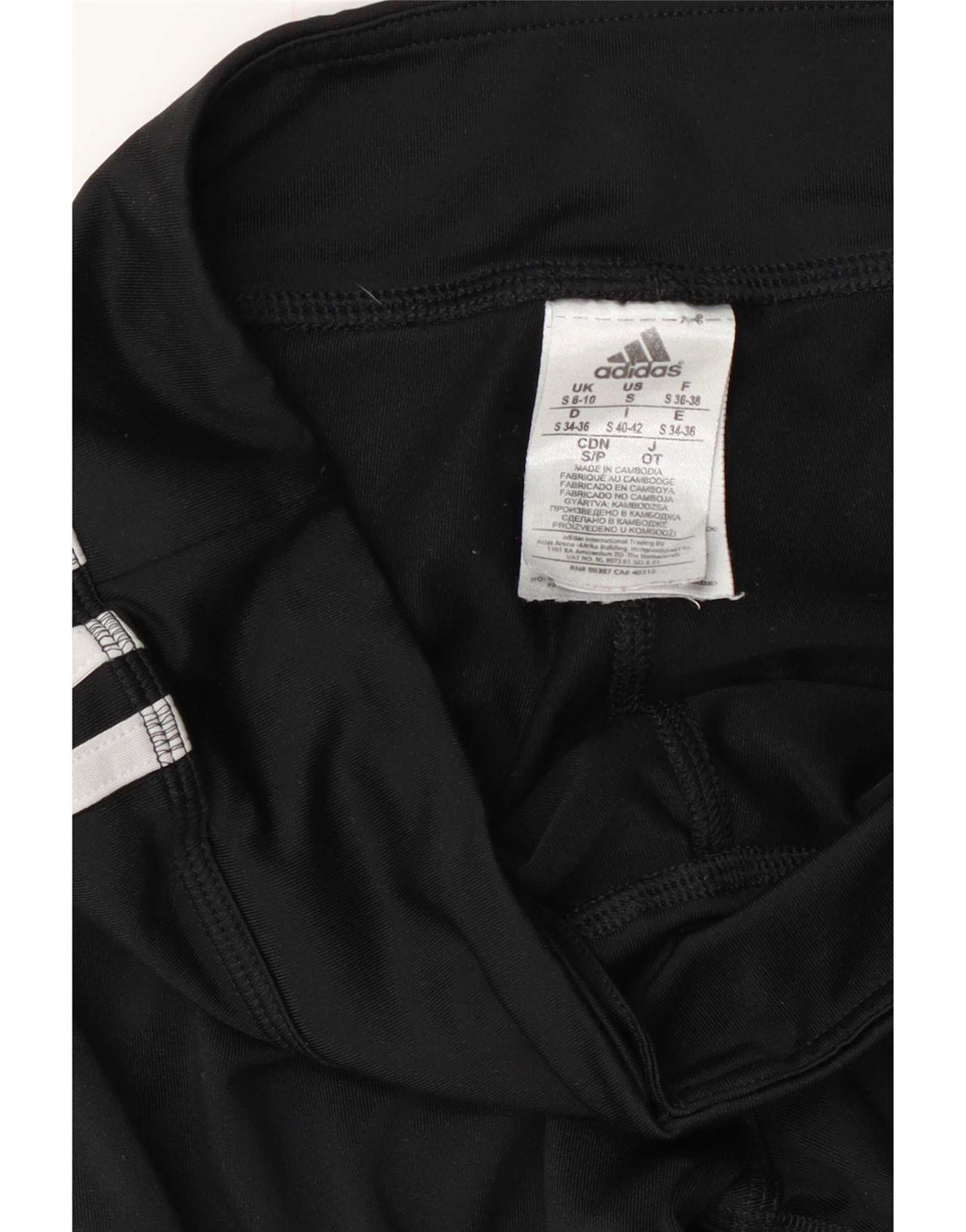 Adidas Womens Leggings UK 8/10 Small Black Polyester