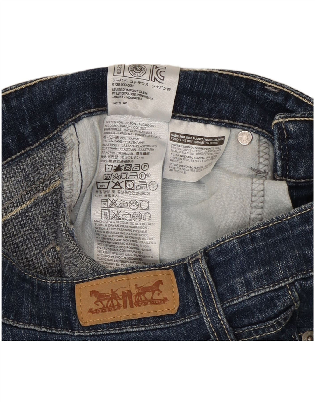 Levi's Dame 518 Super Low Bootcut Jeans W28 L32 Blå Bomuld