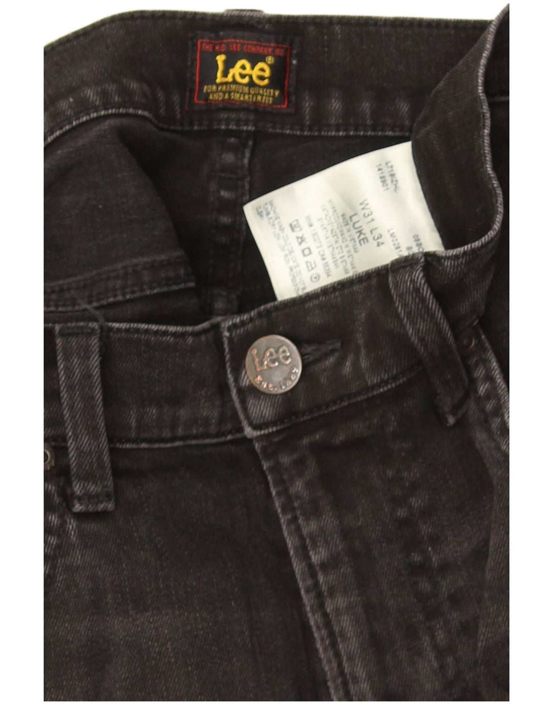 Lee Herre Luke Slim Jeans W31 L31 Sort Bomuld