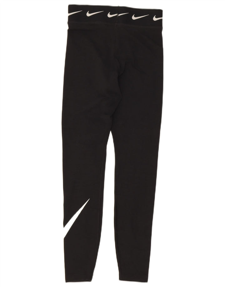 Nike Dame Grafiske Leggings UK 8 Small Black Bomuld