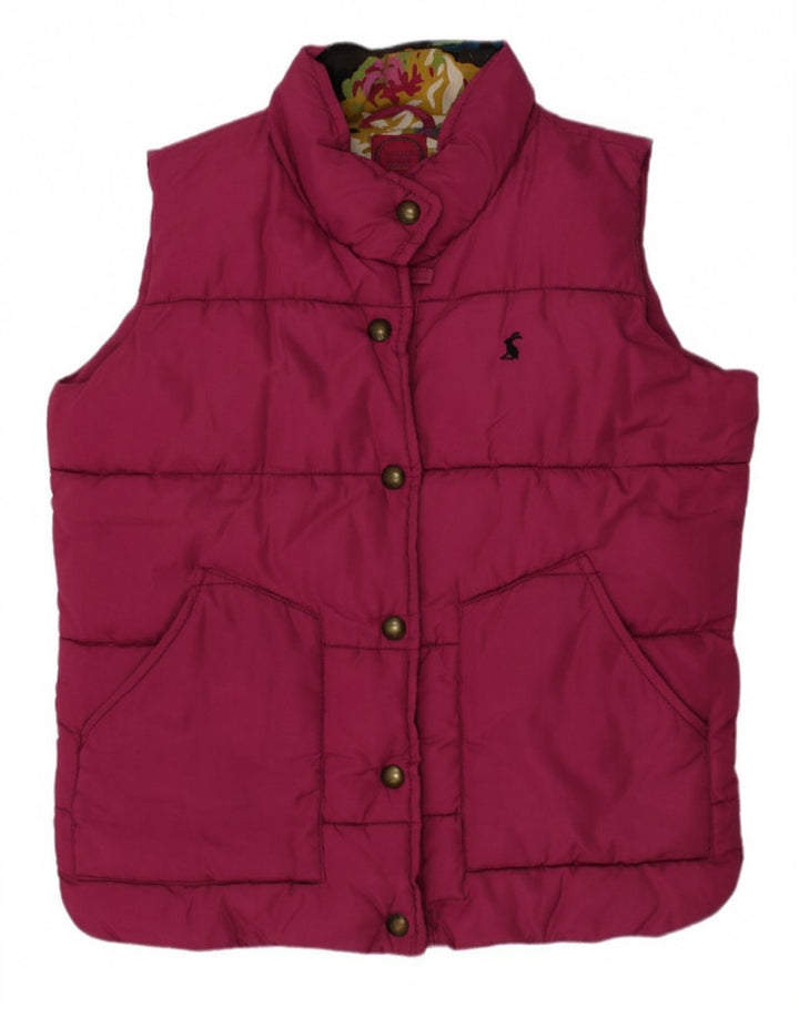JOULES Girls Padded Gilet 7-8 Years Burgundy Polyester