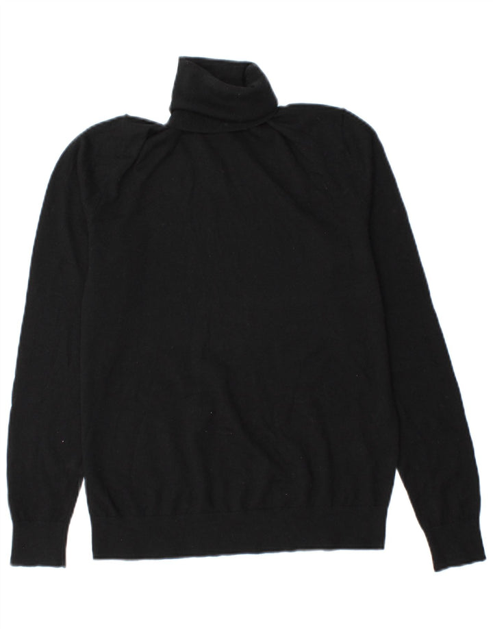 Massimo Dutti Dame Roll Neck Jumper Sweater UK 8 Small Black