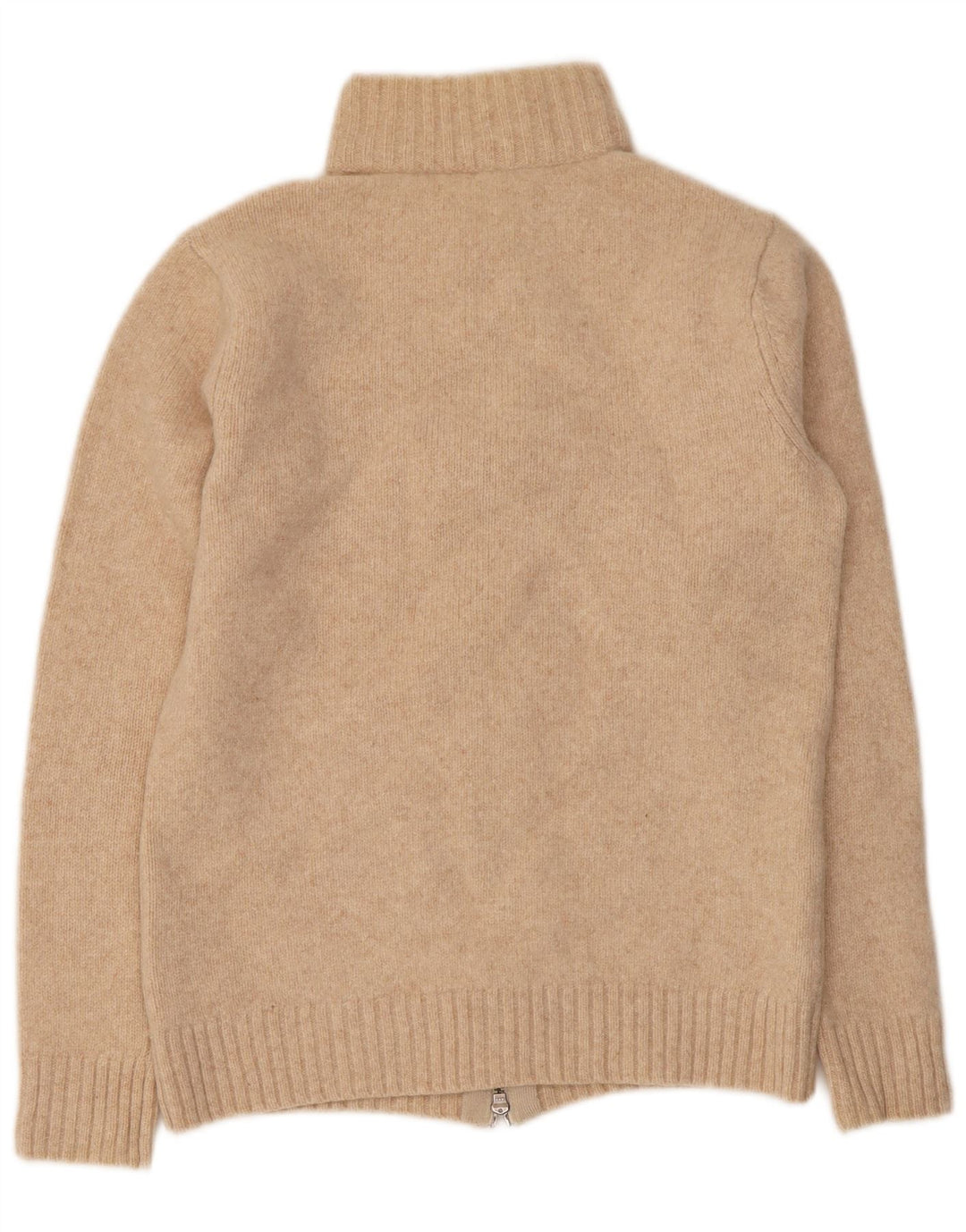 Armani Dame Cardigan Sweater UK 12 Medium Beige Virgin Wool