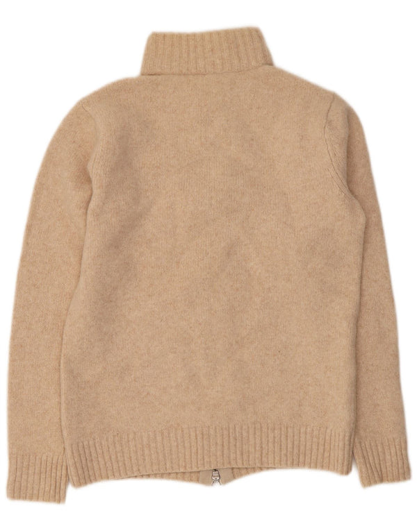 Armani Dame Cardigan Sweater UK 12 Medium Beige Virgin Wool