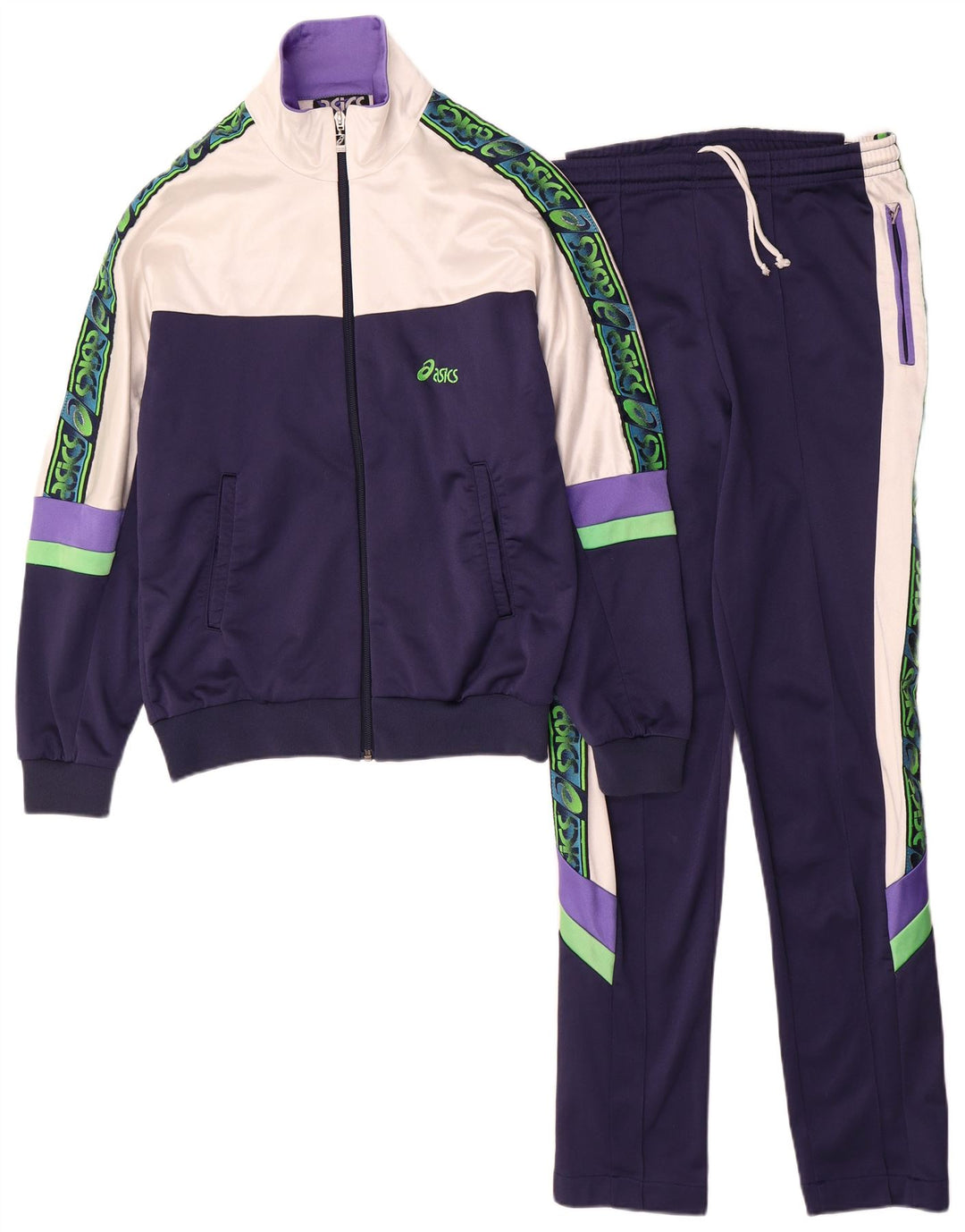 Asics hel træningsdragt til kvinder IT 46 Stor marineblå farveblok polyamid