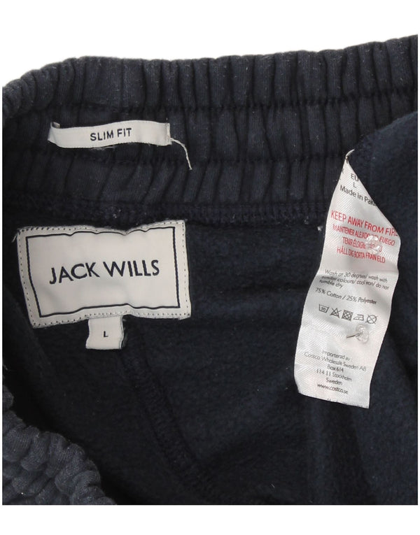 Jack Wills Herre Slim Fit træningsdragt Bukser Joggers Large Navy Blue Bomuld