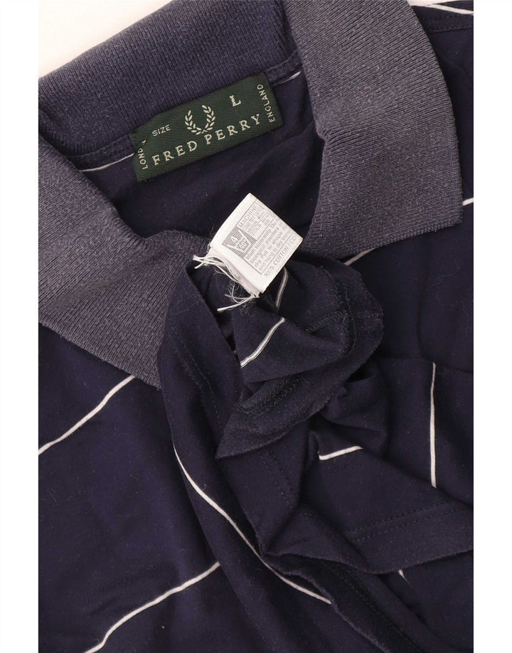Fred Perry Herre poloshirt Stor marineblå stribet bomuld