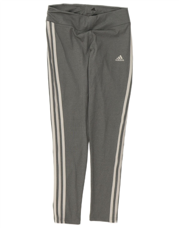 ADIDAS Womens Climalite Leggings UK 8/10 Small  Grey Polyester