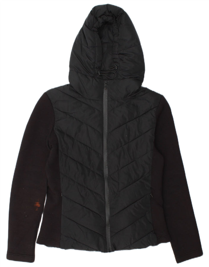 Zara hættejakke til kvinder UK 12 Medium Sort Colourblock Viscose
