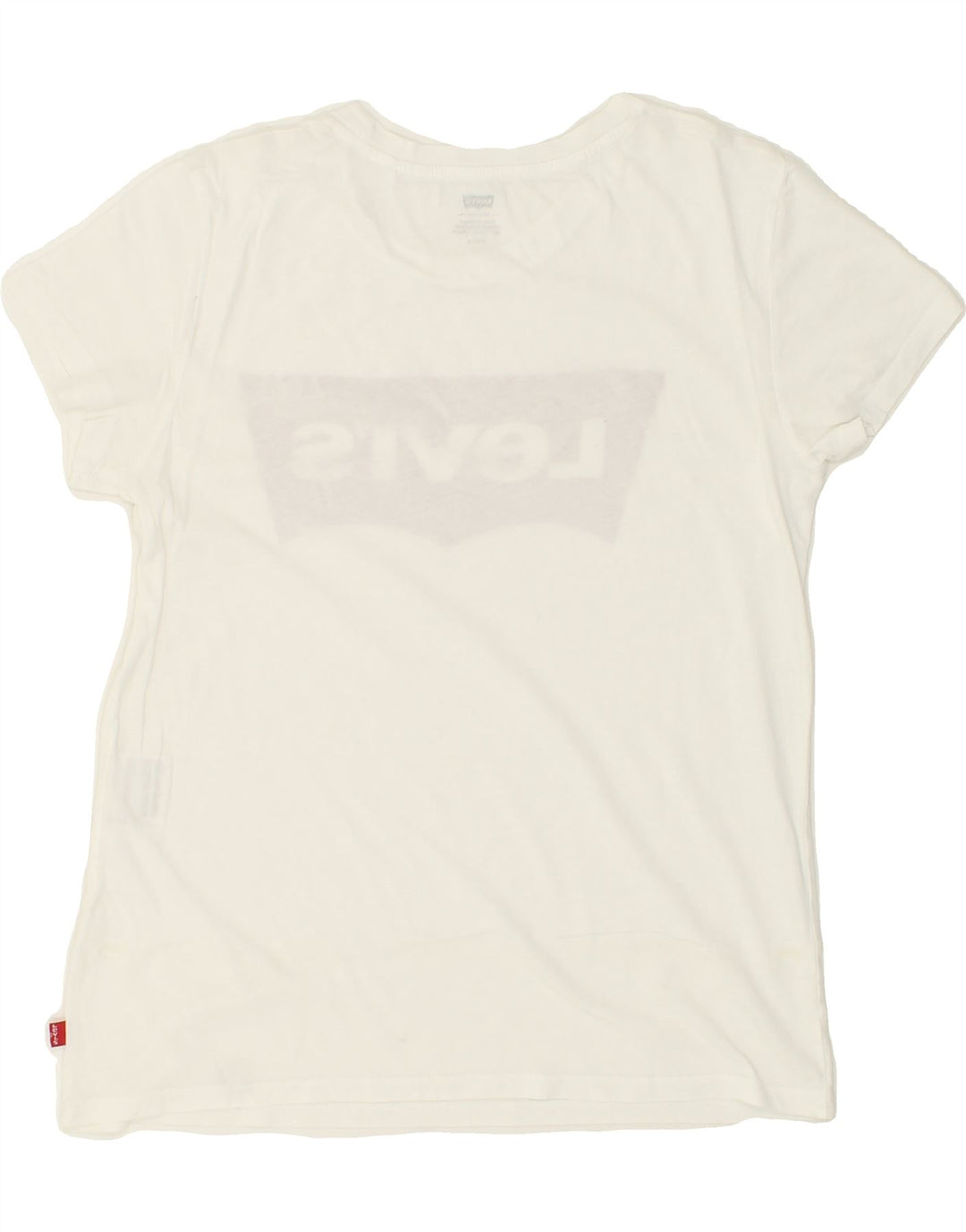 LEVI'S Womens Graphic T-Shirt Top UK 10 Small White Cotton Vintage Levi's and Second-Hand Levi's from Messina Hembry 