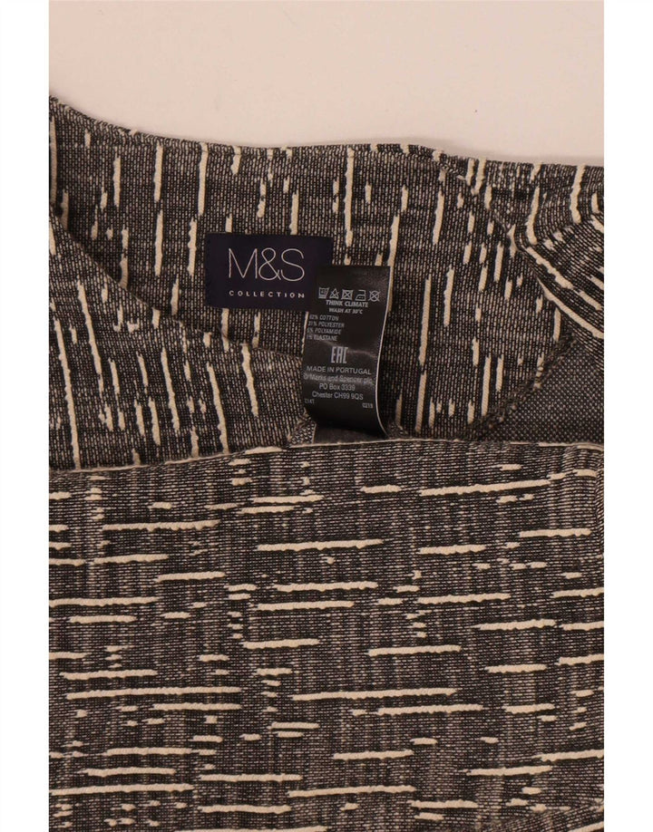 Marks & Spencer Dame 3/4-ærmet blazerjakke UK 14 Large Grå Flecked