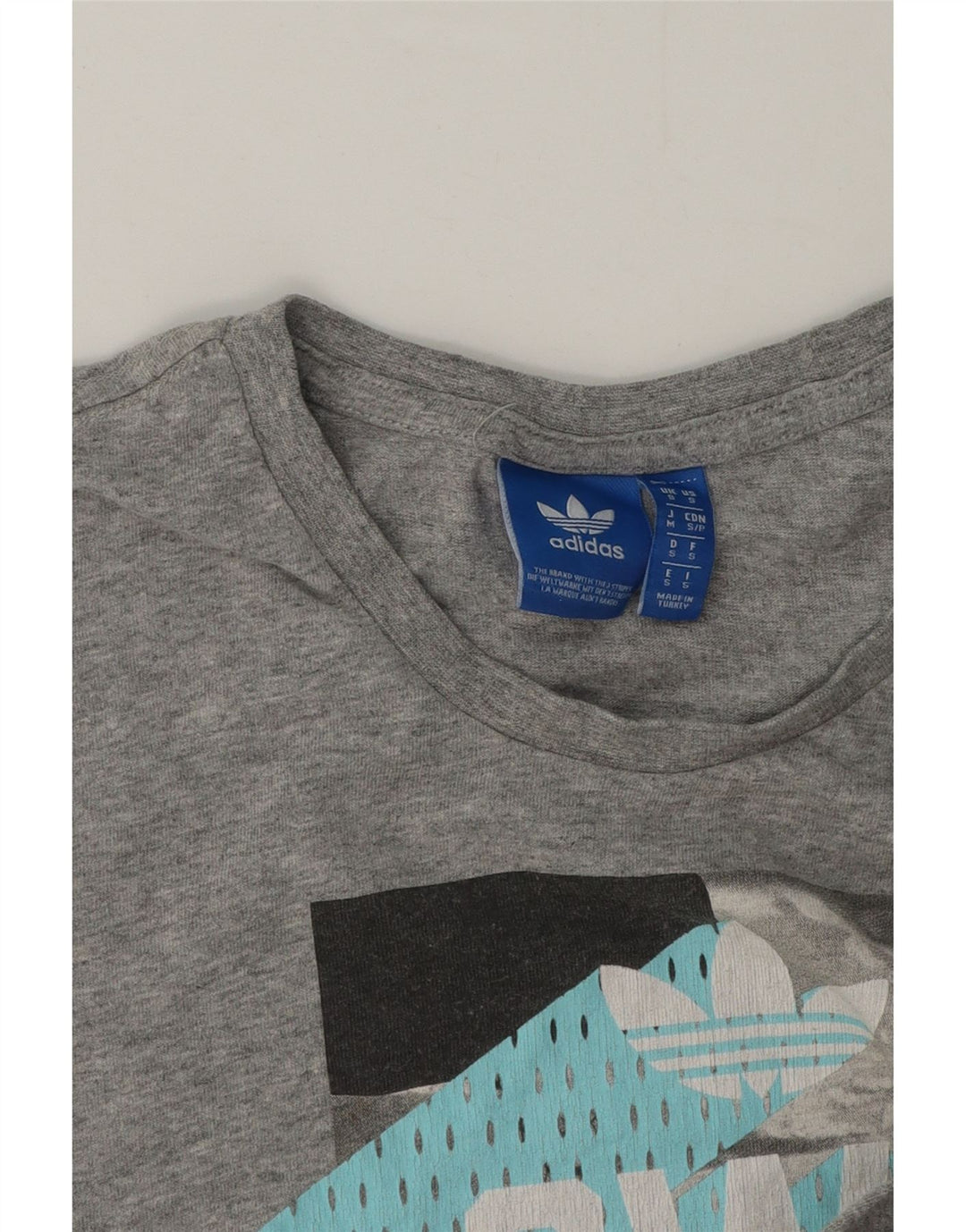 Adidas Herre grafisk T-shirt Top Lille Grå Flecked