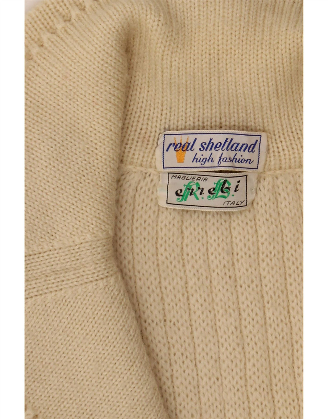 MAGLIERIA Womens Cardigan Sweater UK 14 Medium Beige Vintage Maglieria and Second-Hand Maglieria from Messina Hembry 