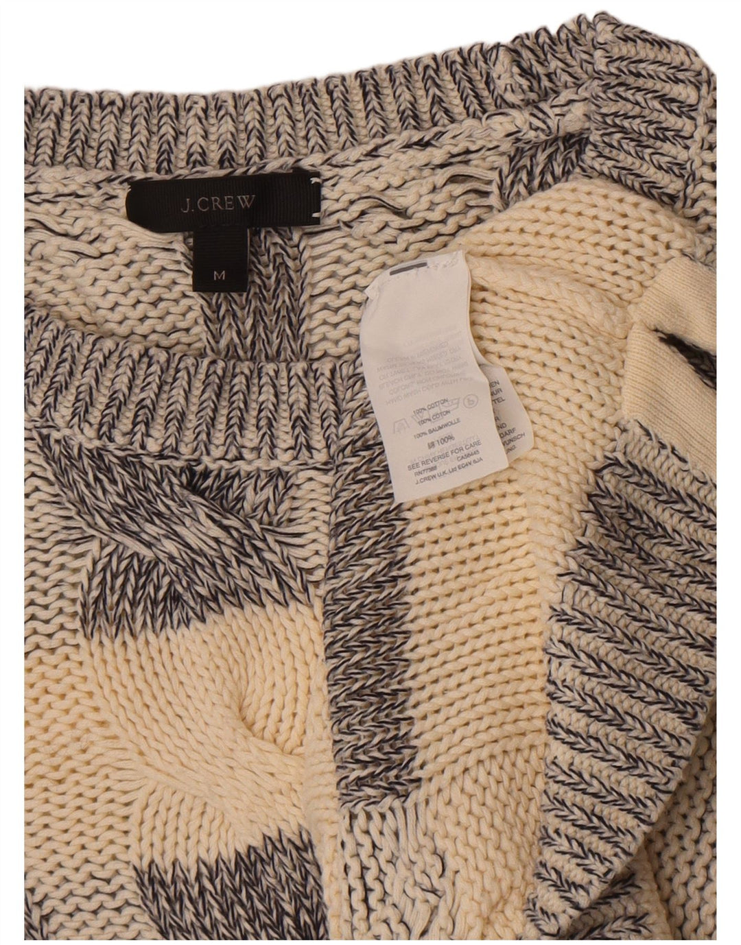 J. Crew Dame sweater med rund hals DK 14 Mellem grå stribet bomuld