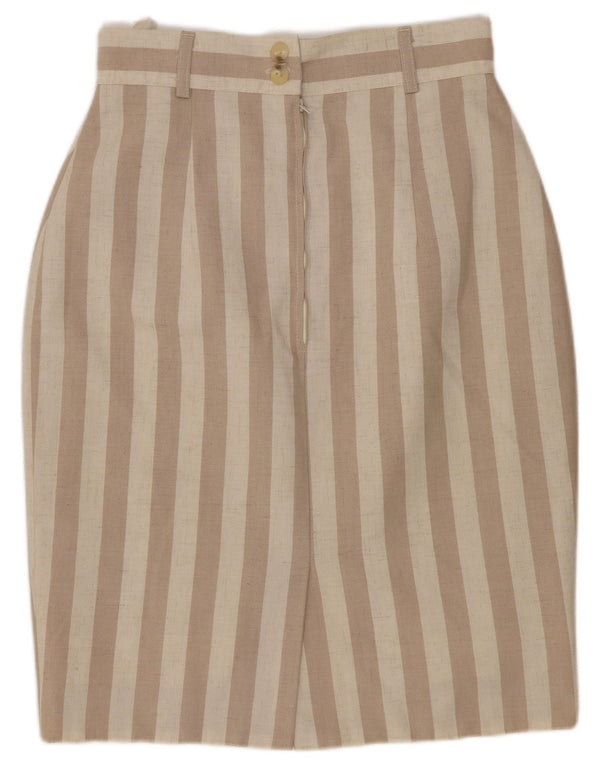 St. Bernard Womens High Waist Pencil Skirt UK 10 Small W22 Beige Striped