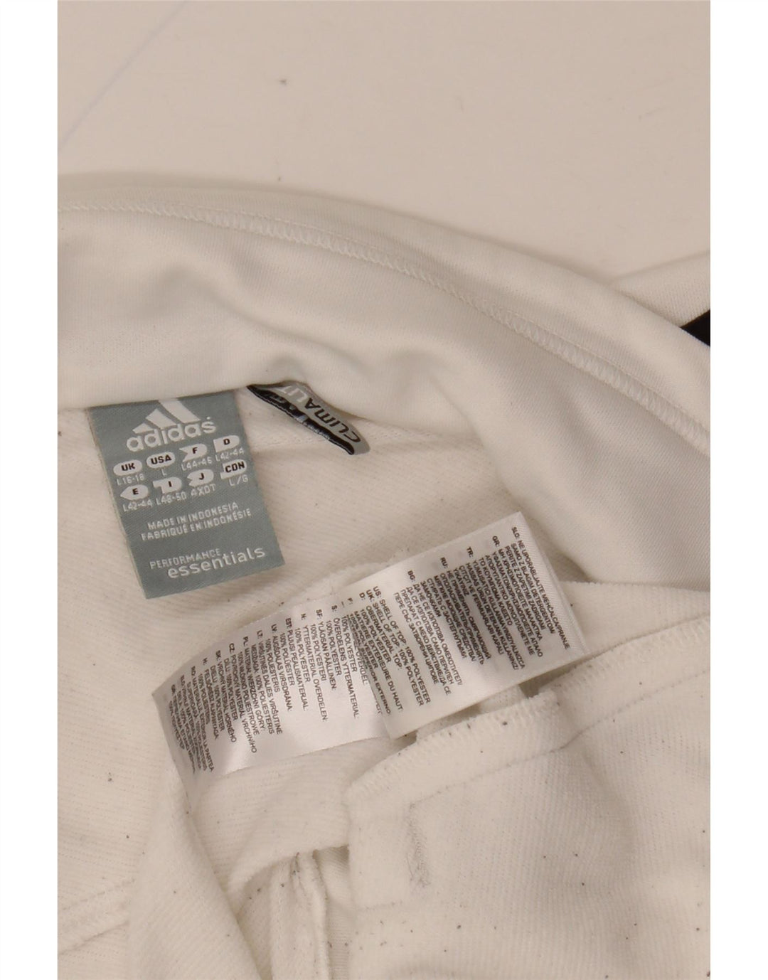 ADIDAS Dame Climalite træningsdragt topjakke UK 16/18 Large White