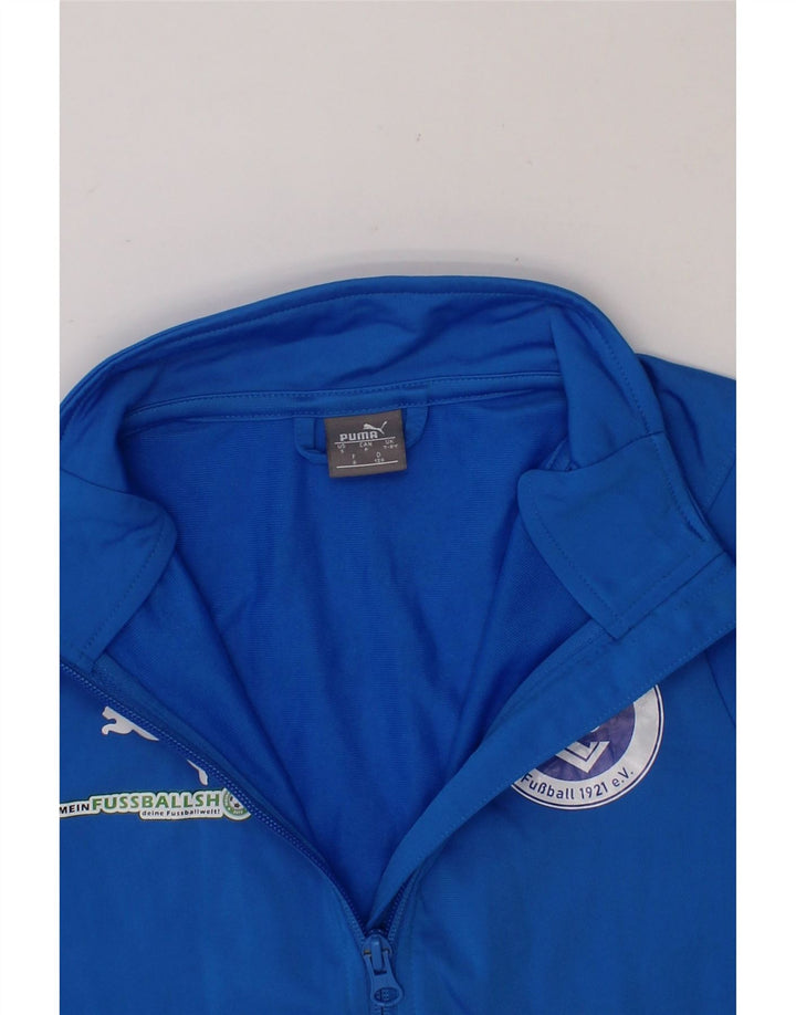 PUMA Boys Graphic Tracksuit Top Jacket 7-8 Years Blue Polyester Vintage Puma and Second-Hand Puma from Messina Hembry 