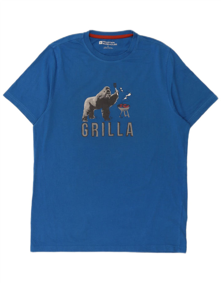 Mountain Warehouse Herre Regular Graphic T-Shirt Top Medium Blue Bomuld