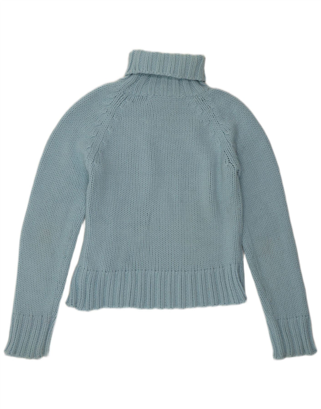 Zara Dame Roll Neck Jumper Sweater UK 14 Stor Blå Akryl