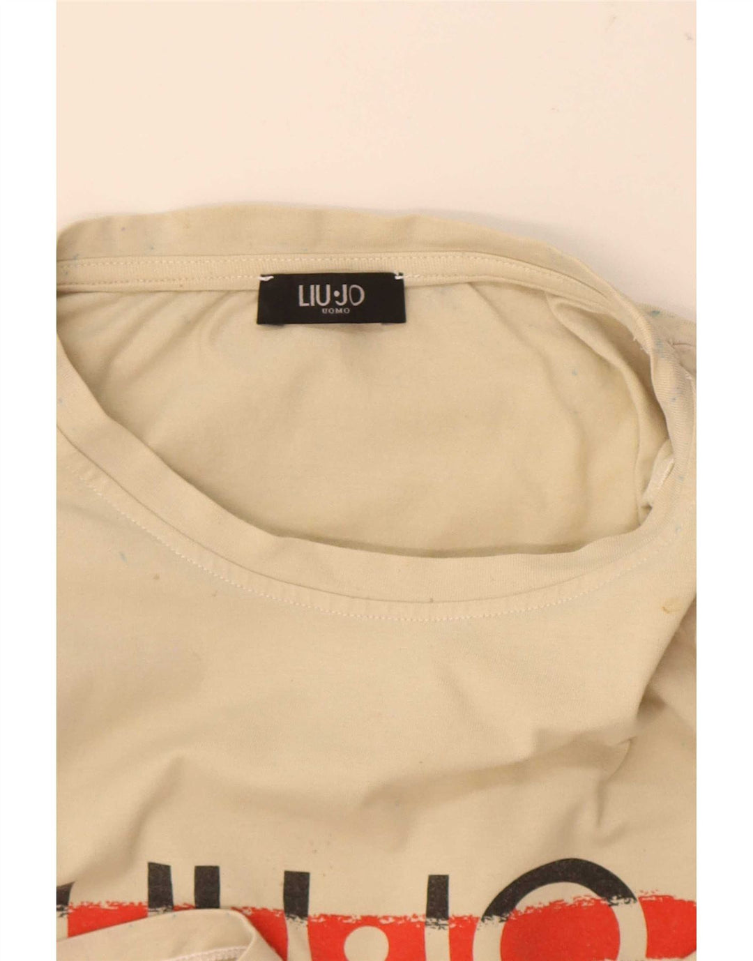 Liu Jo Herre grafisk T-shirt Top Medium Beige